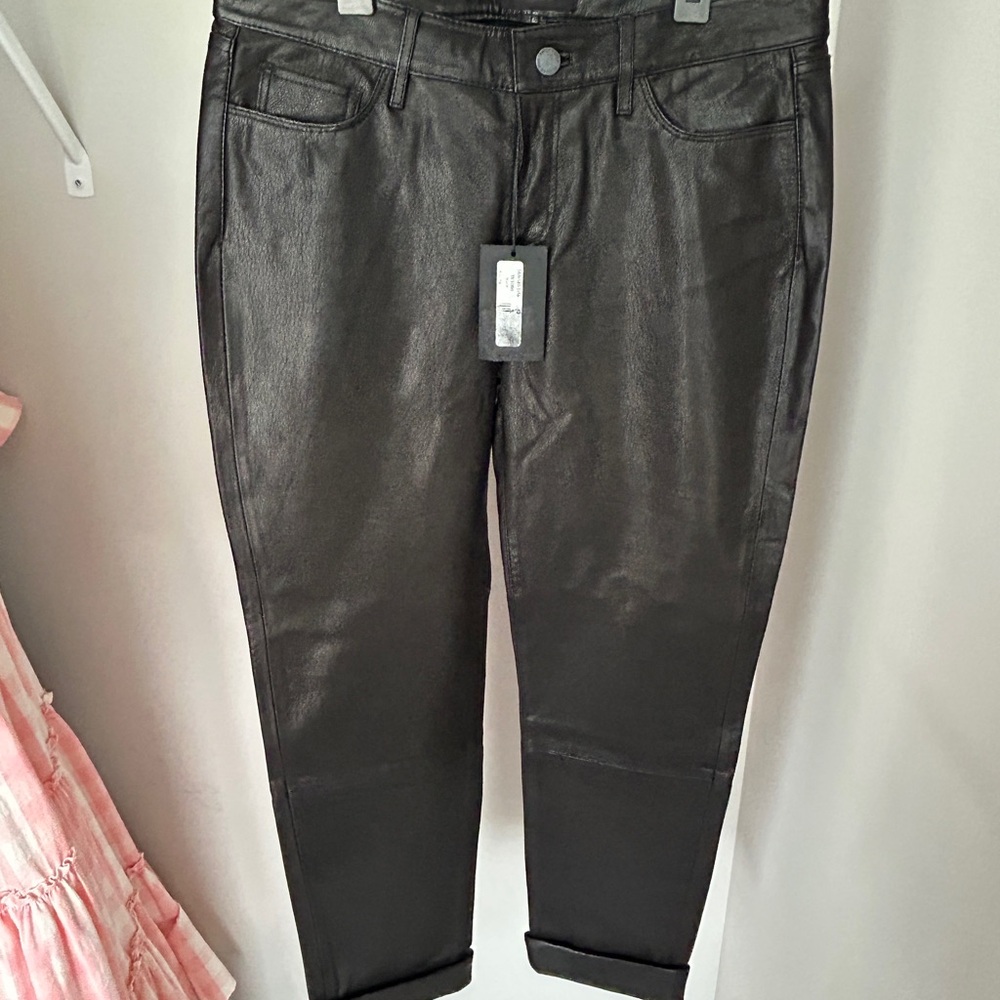 NWT Paige Genuine Leather Pants